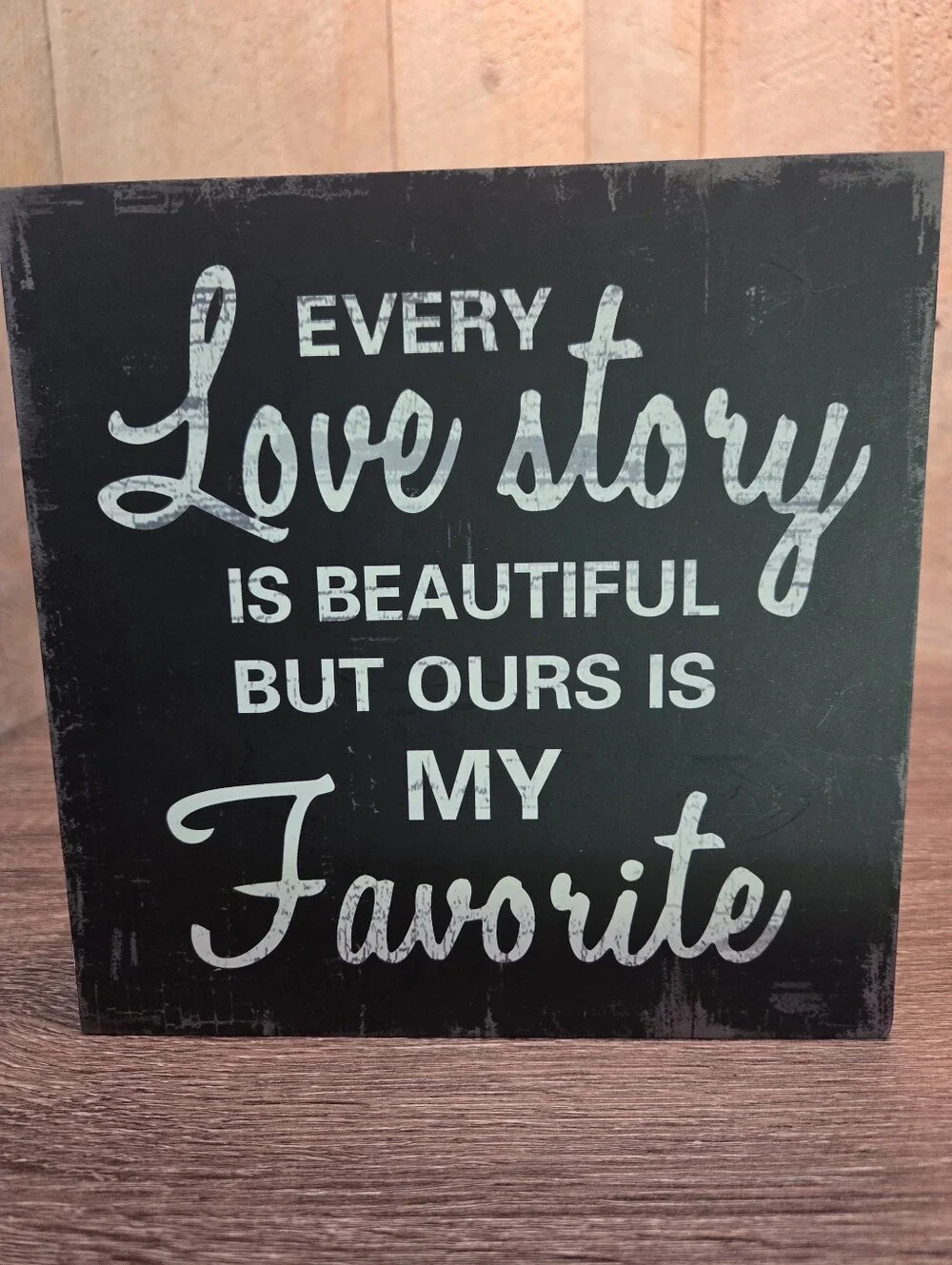 Love Story Block Sign Farmhouse  Wedding Anniversary Shelf Decor 8